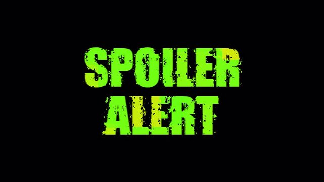 Spoiler alert text animation for content warning and viewer notice