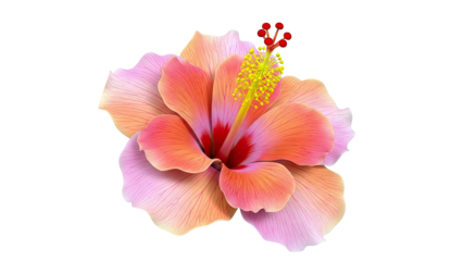 Vibrant Pink and Orange Hibiscus Flower