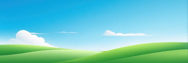 Obraz premium Abstract Green Hills Background with Large Sky Copy Space