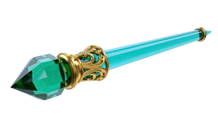 Ornate Emerald and Gold Scepter