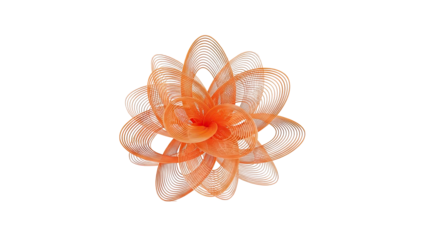 Abstract Orange Swirling Geometric Flower