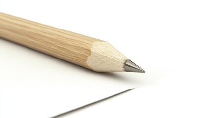 Fototapeta premium Sharpened pencil tip ready for drawing on white paper surface