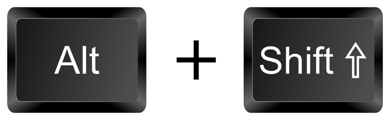 Fototapeta premium Alt Shift keyboard keys isolated on white background