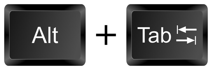 Obraz premium Alt Tab keyboard shortcut keys isolated on white background