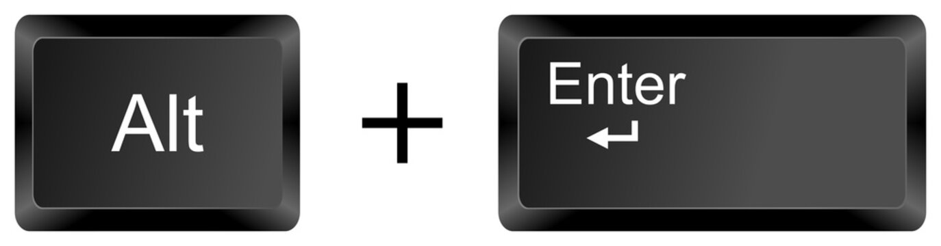 Alt Enter keyboard shortcut key isolated on white background