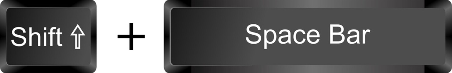 Obraz premium Shift Spacebar keyboard shortcut key isolated on white background