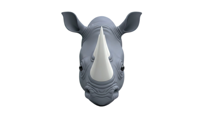 3D Rendered Rhino Head on White Background