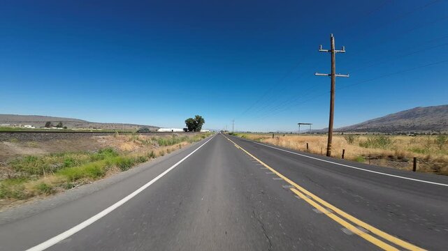 Oregon Highway 39 South Klamath Falls to Merrill 09 Rear View Driving Plates USA Ultra Wide