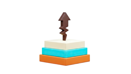 Growth Chart with Upward Arrow