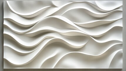 Obraz premium White wave wall art, modern interior decor