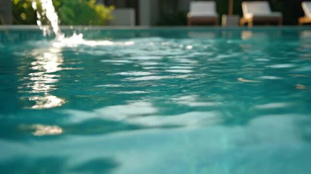 Water splash in swimming pool