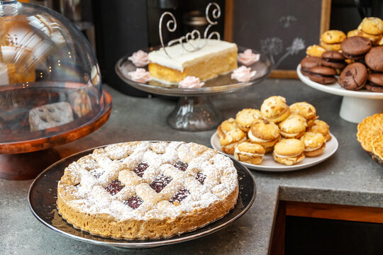 table full of desserts
