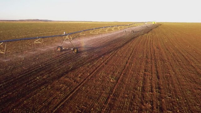 Pivot irrigation in an agricultural field