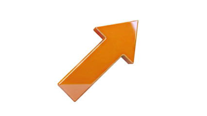 Glossy Orange Upward Arrow