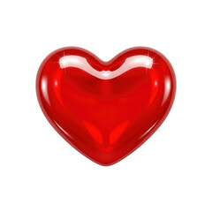 Red heart icon isolated on transparent background
