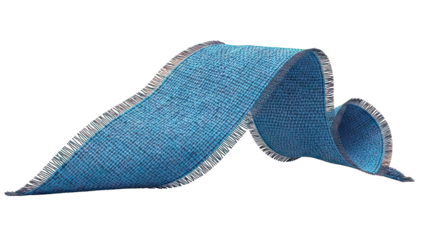 Blue Burlap Ribbon with Frayed Edges