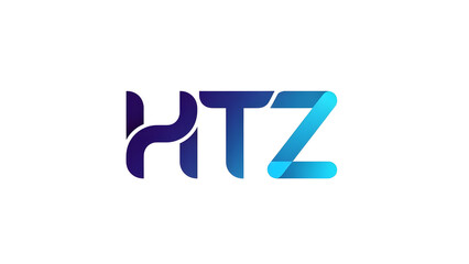 Abstract typographic logo featuring the letters HTZ with a blue and purple gradient flow