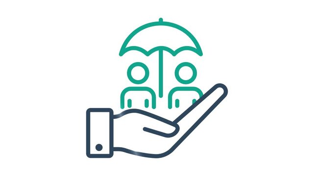 Social security icon animation. Animation related to insurance. Suitable for user interface, provide visual feedback and more. Alpha channel, transparent background