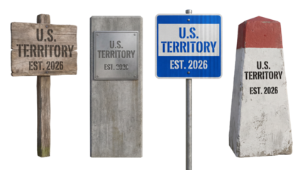 Set of U.S. Territory markers on transparent background