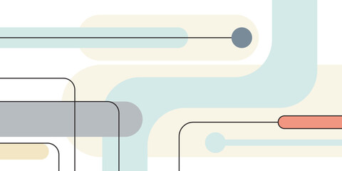 Abstract Rounded Line Flow Geometric Background