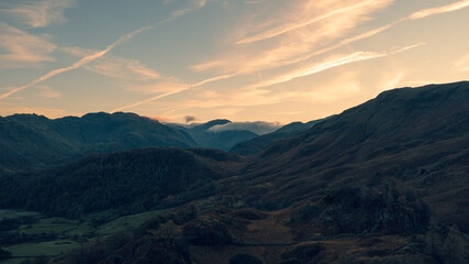 sunset in the mountains