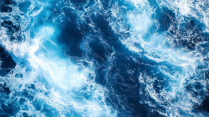 Fototapeta premium Aerial view of the sea and waves