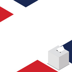 France Election Box Square Template Vector