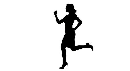 Obraz premium Woman Silhouette Walking in High Heels – Fashion Vector Illustration