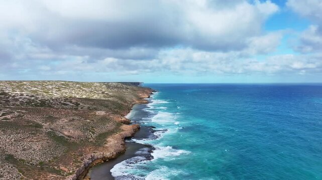 Aerial footage of Tomatoe Cliff Nullabor South Australia