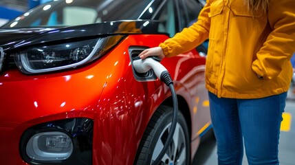 Woman fueling her vehicle at gas station demonstrating routine car maintenance and fuel economy.