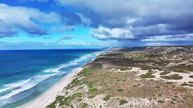 Aerial footage of Tomatoe Cliff Nullabor South Australia