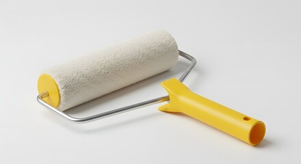 Paint Roller Tool Isolated on White Background for Home Renovation