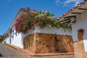 Barichara, Colombia - January 9, 2026: Views of a street in the historic center of Barichara, Colombia.