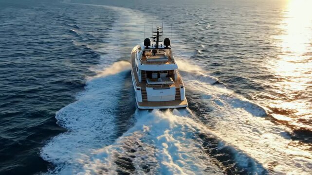 Luxury yacht sailing on ocean