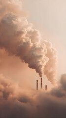 Obraz premium Industrial Air Pollution with Dramatic Cloudy Smoke