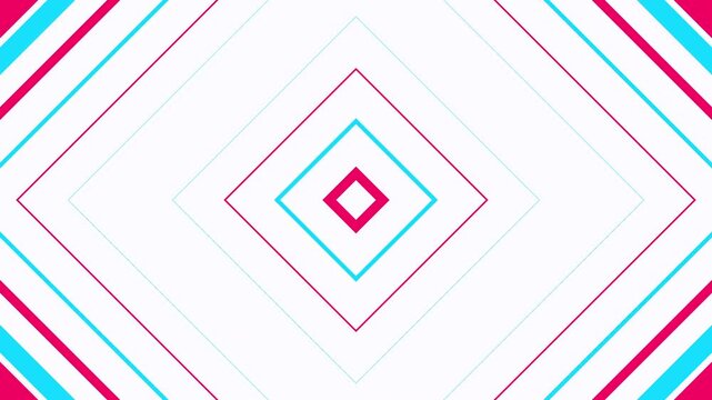 Abstract Geometric Diamond Pattern Animation with Pink and Cyan Colors.