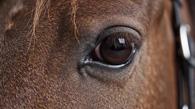 Closeup of a horses eye