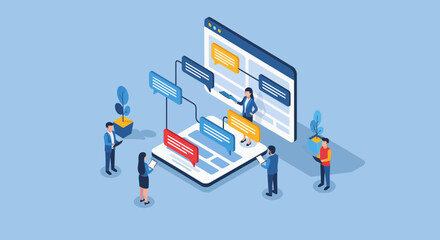 Teamwork and collaboration in digital marketing and online business.