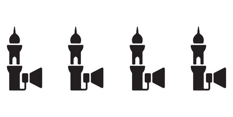 Obraz premium Eid Mubarak banner with hanging lanterns crescent moon stars for holiday