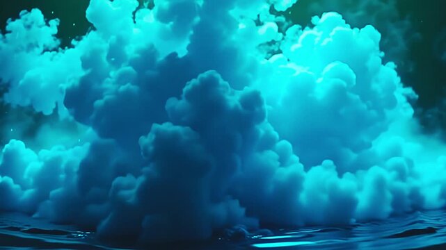 dazzling plume burst teal vapour blast, tissue strong pattern along amp park background, with smooth undulate streaming indiana amp tranquil, cosmic aura astatine twilights hue.