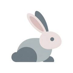 Fototapeta premium Cute cartoon bunny illustration with pastel ears and body, representing springtime and Easter themes