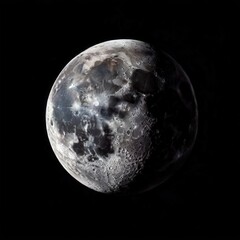 Fototapeta premium an AI Image Generator, View of the Moon Surface with Lunar Craters and Shadows