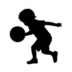 SILHOUETTE OF CHILDREN PLAYING BALL