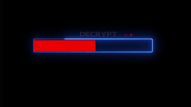 Neon decrypting progress bar animation