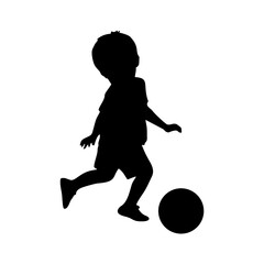 SILHOUETTE OF CHILDREN PLAYING BALL