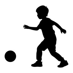 SILHOUETTE OF CHILDREN PLAYING BALL