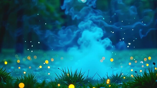 luminous becloud burst teal vapour blast, tissue brilliant embodiment crossways amp park background, with radiant firefly undulate indiana amp serene, festal scope astatine dusk.
