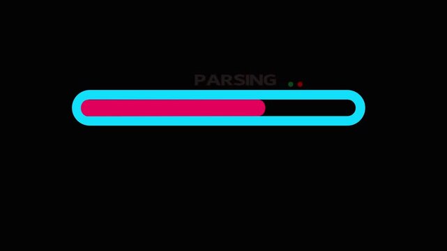 Neon parsing progress bar loading screen
