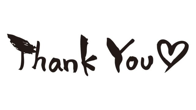 背景が透過された、動画などに使いやすい筆文字アニメ(カスタム自由)_thank you