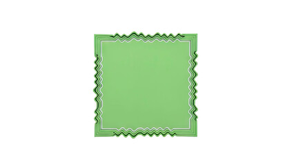 Green Square Frame with Wavy Edges